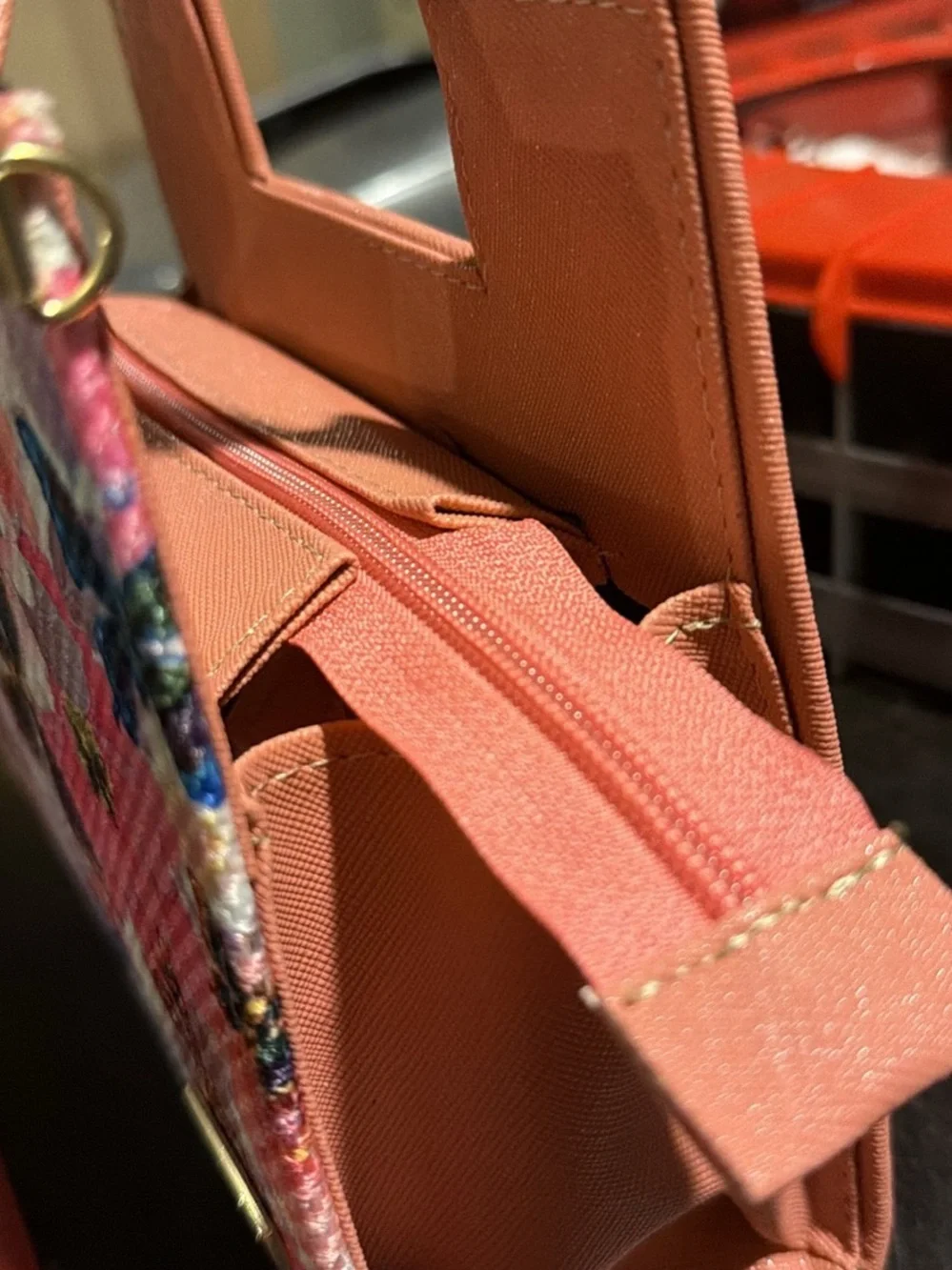 Coral & Pink Butterfly Print Tote Bag